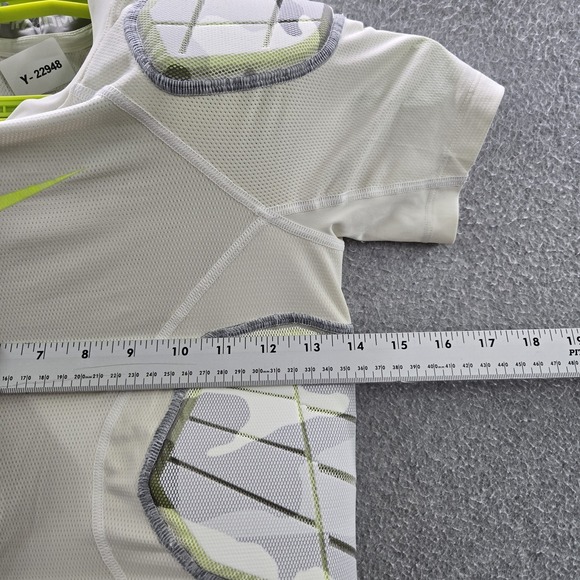 Nike Men Shirt L White Dri-Fit Pro Combat Hyperstrong Padded Compression Logo - Picture 8 of 10